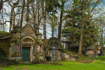 Old cemetery mausoleums