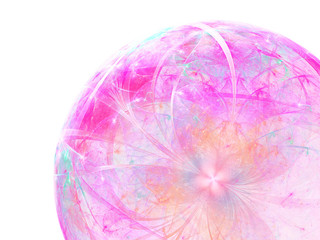 Light pink fractal bubble, digital artwork for creative graphic design