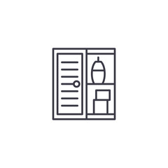 Bathroom cabinet interior linear icon concept. Bathroom cabinet interior line vector sign, symbol, illustration.