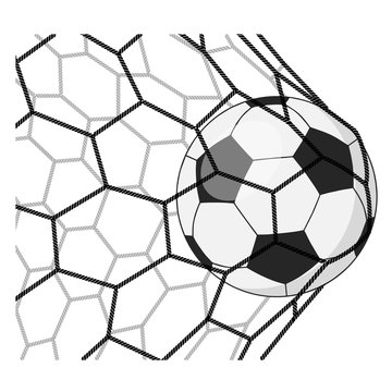 Soccer ball in a grid.