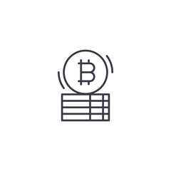 Bitcoin capital linear icon concept. Bitcoin capital line vector sign, symbol, illustration.