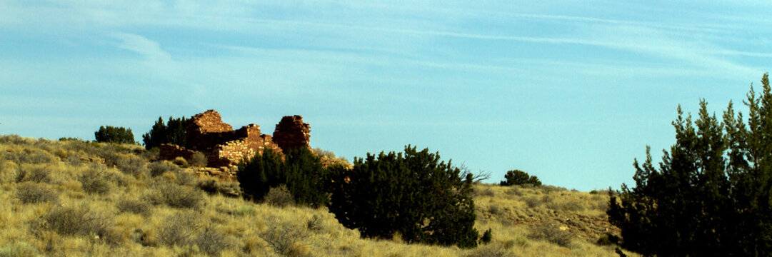 The Box Canyon ruin inside Wupatki National Monument in northern Arizona protects an ancient Native American pueblo site. This image shows the landscape surrounding it.