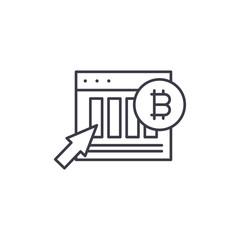 Bitcoin market indicators linear icon concept. Bitcoin market indicators line vector sign, symbol, illustration.