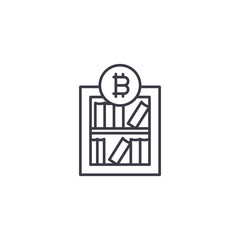 Bitcoin market research linear icon concept. Bitcoin market research line vector sign, symbol, illustration.