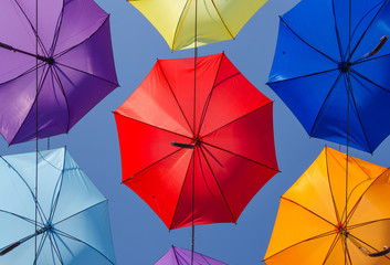 Umbrellas in the sky