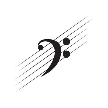 Isolated bass clef note on a pentagram