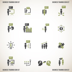 Business training icon set