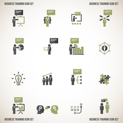 Business training icon set