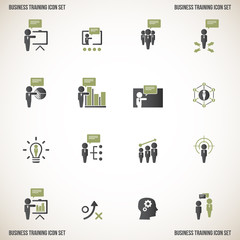 Business training icon set
