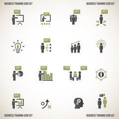 Business training icon set