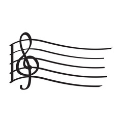 Isolated treble clef note on a pentagram