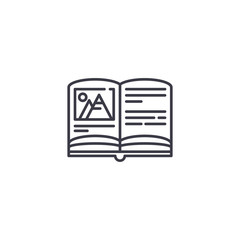 Book illustration linear icon concept. Book illustration line vector sign, symbol, illustration.