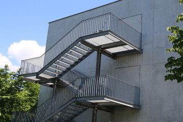External Staircase on a building, Außentreppe an einem Gebäude
