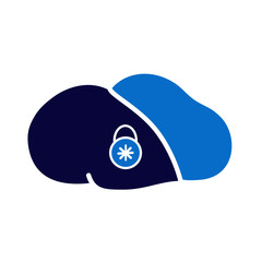 cloud computing safety and security logo icon design template vector