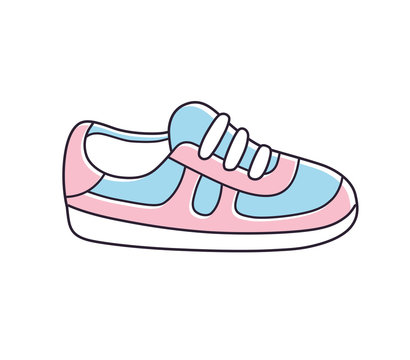 Pink blue sneaker isolated.