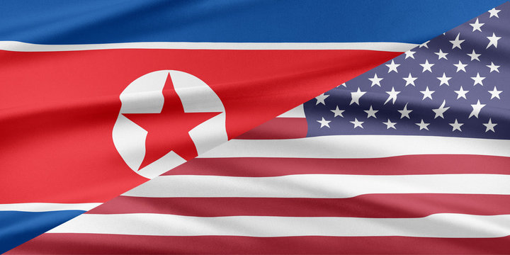 USA and North Korea. Relationship of countries.