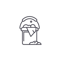 Bucket linear icon concept. Bucket line vector sign, symbol, illustration.