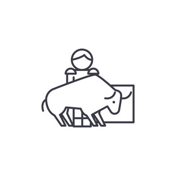 recommend clip art: Bullfight linear icon concept. Bullfight line vector sign, symbol, illustration.