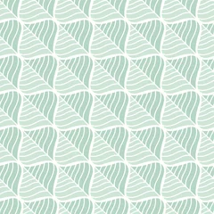 Foto op Plexiglas Geometrische bladerprint Vector geometrische bladeren naadloze patroon. Abstracte stijl achtergrond. Art Deco geometrische textuur.