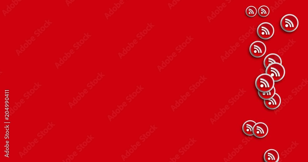 Poster animation modern abstract rss icons motion background.