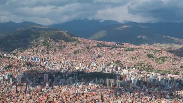 Timelapse of the city of La Paz, Bolivia