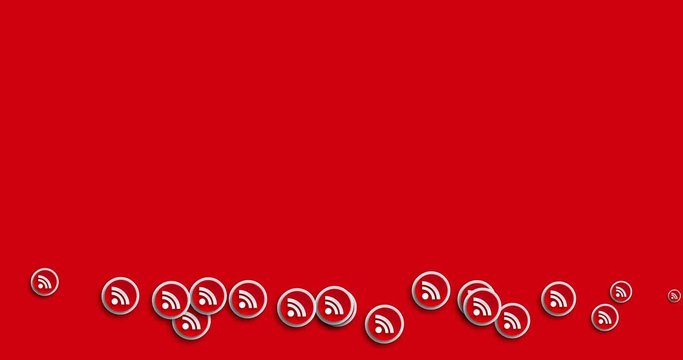 animation modern abstract rss icons motion background.