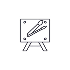 Canvas paintbrush linear icon concept. Canvas paintbrush line vector sign, symbol, illustration.