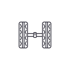 Car chassis linear icon concept. Car chassis line vector sign, symbol, illustration.