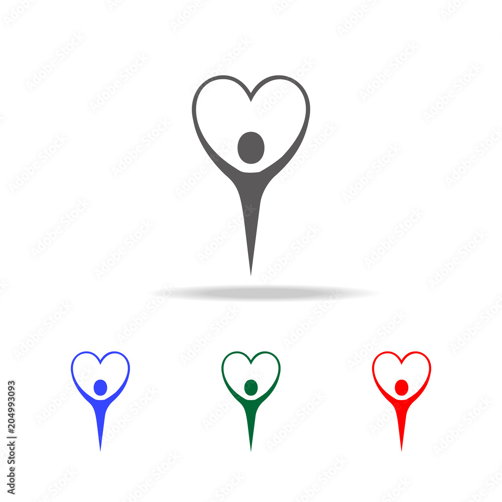Aufkleber man holds the heart icon. elements of valentine's day in multi colored icons. premium quality graphi