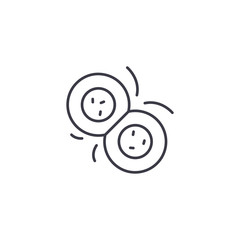 Cell division linear icon concept. Cell division line vector sign, symbol, illustration.