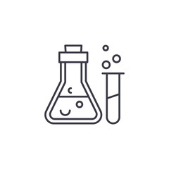 Chemical analysis linear icon concept. Chemical analysis line vector sign, symbol, illustration.