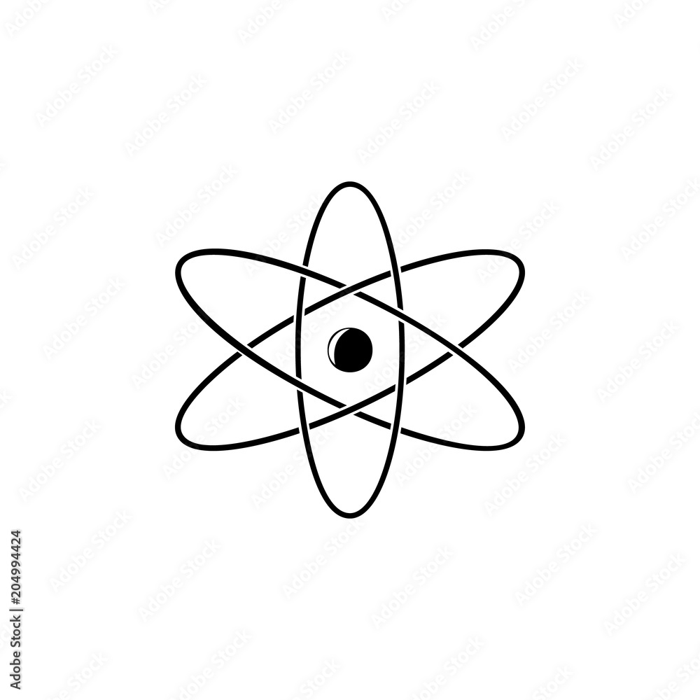 Poster atoms icon. element of science for mobile concept and web apps. detailed atoms icon can be used for 