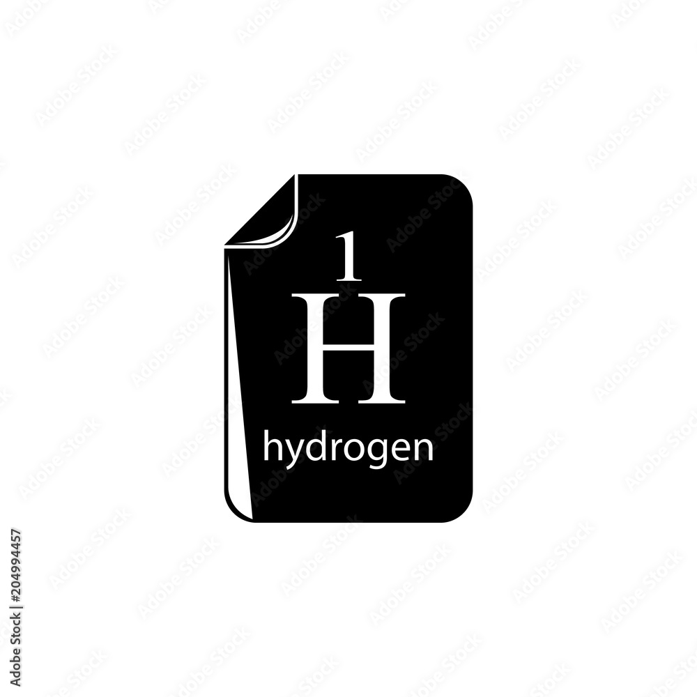 Poster hydrogen formula icon. element of science for mobile concept and web apps. detailed hydrogen formula