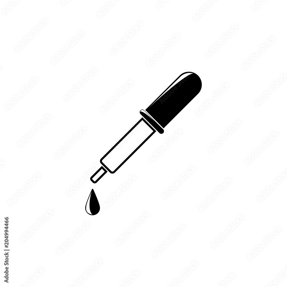 Poster pipette drop icon. element of science for mobile concept and web apps. detailed pipette drop icon ca