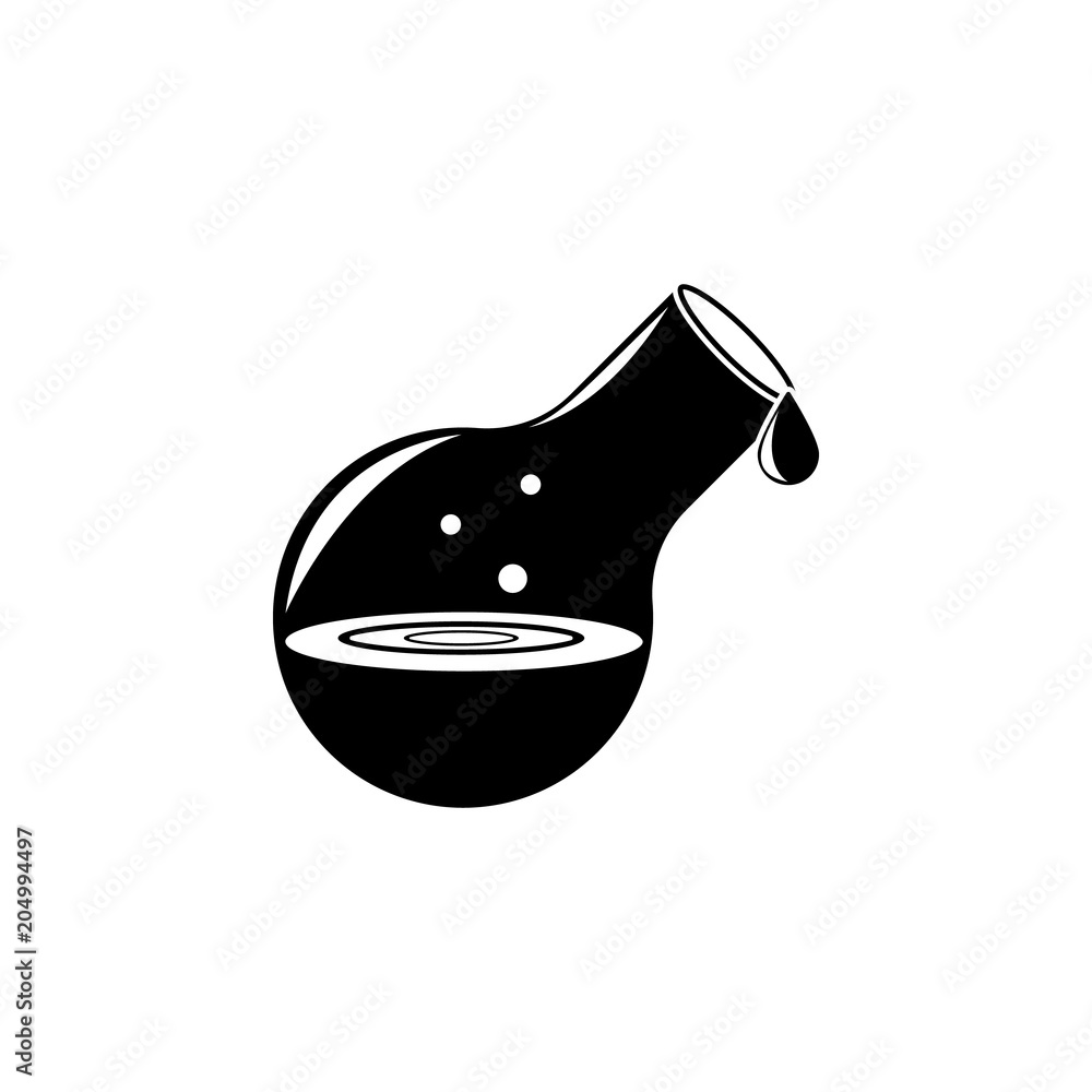 Poster flask with liquid icon. element of science for mobile concept and web apps. detailed flask with liqu