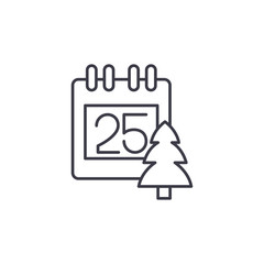 Christmas Day linear icon concept. Christmas Day line vector sign, symbol, illustration.