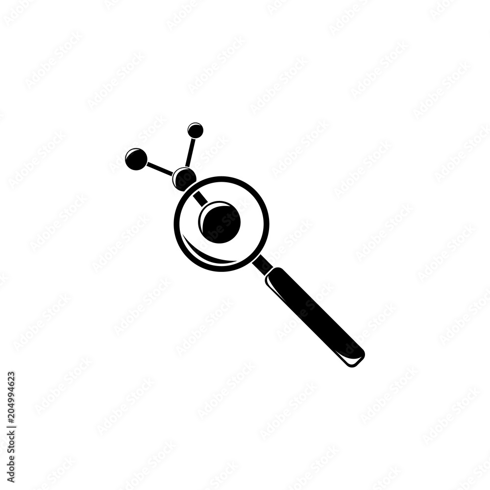 Poster magnifier and elements icon. element of science for mobile concept and web apps. detailed magnifier 