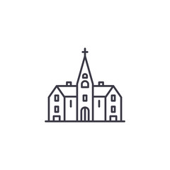 Church linear icon concept. Church line vector sign, symbol, illustration.