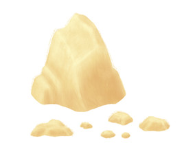 Rock cartoon illustration set