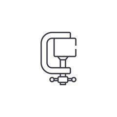 Clamp linear icon concept. Clamp line vector sign, symbol, illustration.