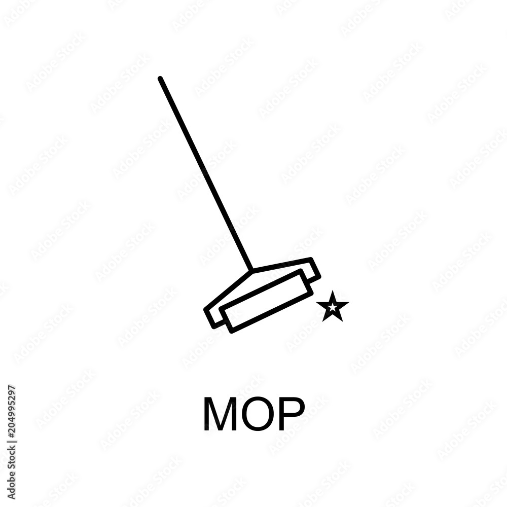 Poster floor mop icon. element of web icon for mobile concept and web apps. detailed floor mop icon can be 