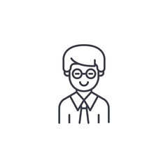 Clerk linear icon concept. Clerk line vector sign, symbol, illustration.