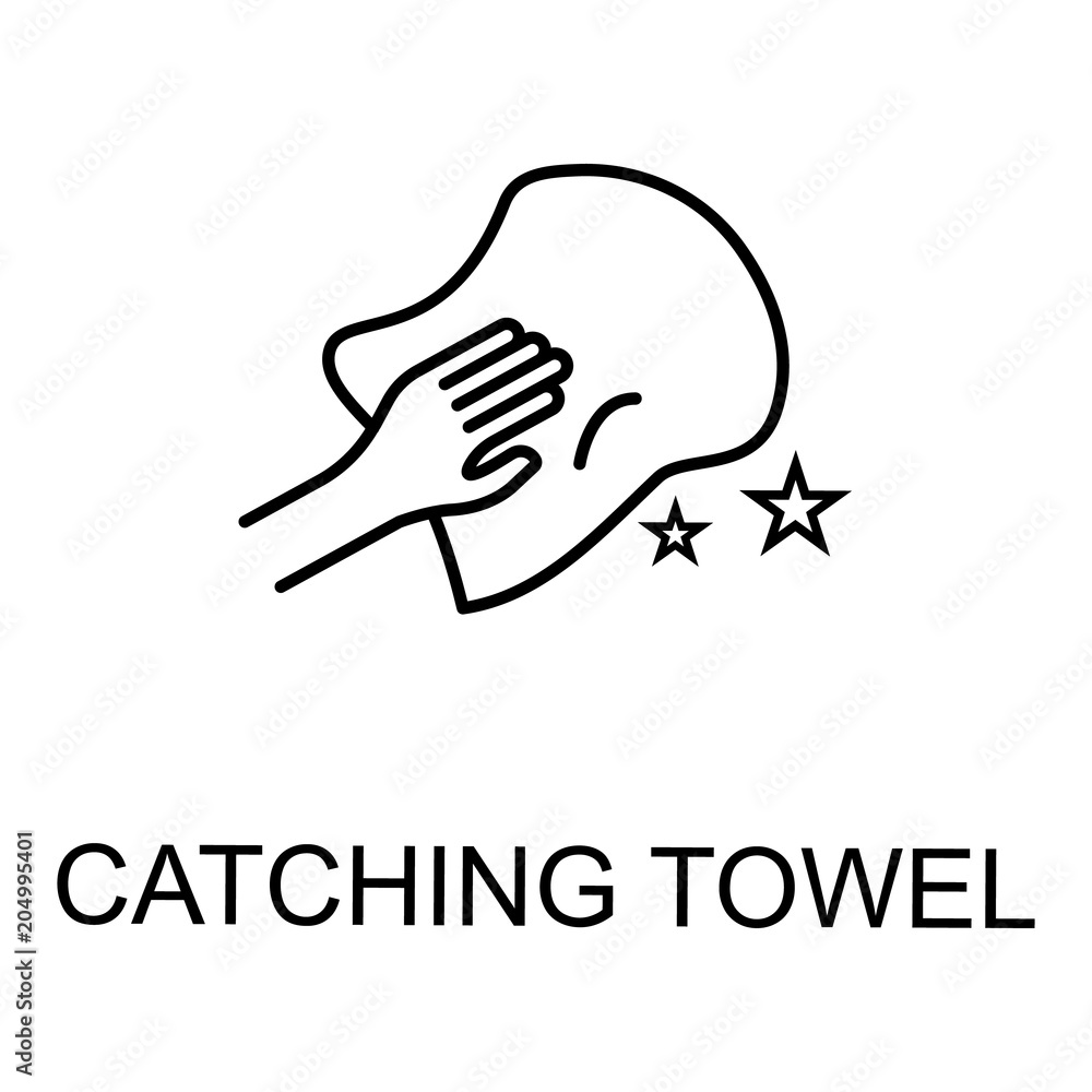 Aufkleber cleaning with catching towel icon. element of web icon for mobile concept and web apps. detailed cle
