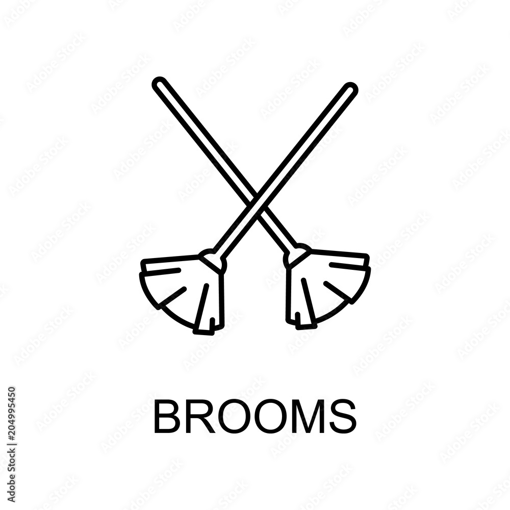 Poster brooms icon. element of web icon for mobile concept and web apps. detailed brooms icon can be used f