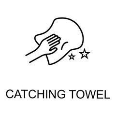cleaning with catching towel icon. Element of web icon for mobile concept and web apps. Detailed cleaning with catching towel icon can be used for web and mobile. Premium icon