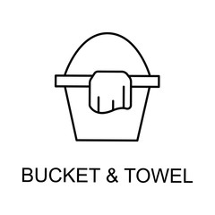 bucket and towel icon. Element of web icon for mobile concept and web apps. Detailed bucket and towel icon can be used for web and mobile. Premium icon
