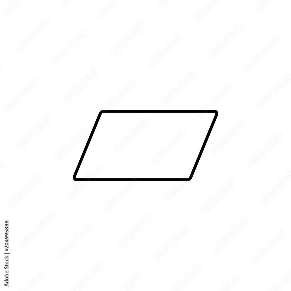 Poster parallelogram icon. element of geometric figure for mobile concept and web apps. thin line parallelo
