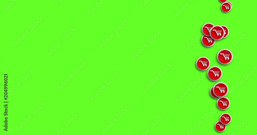 Poster animation modern abstract shooping icons motion background.