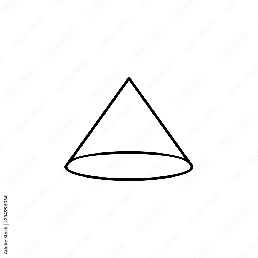 Poster 3d cone icon. element of geometric figure for mobile concept and web apps. thin line 3d cone icon ca