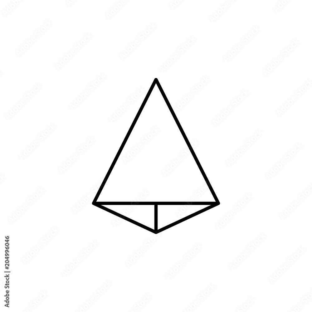 Poster 3d triangle icon. element of geometric figure for mobile concept and web apps. thin line 3d triangle